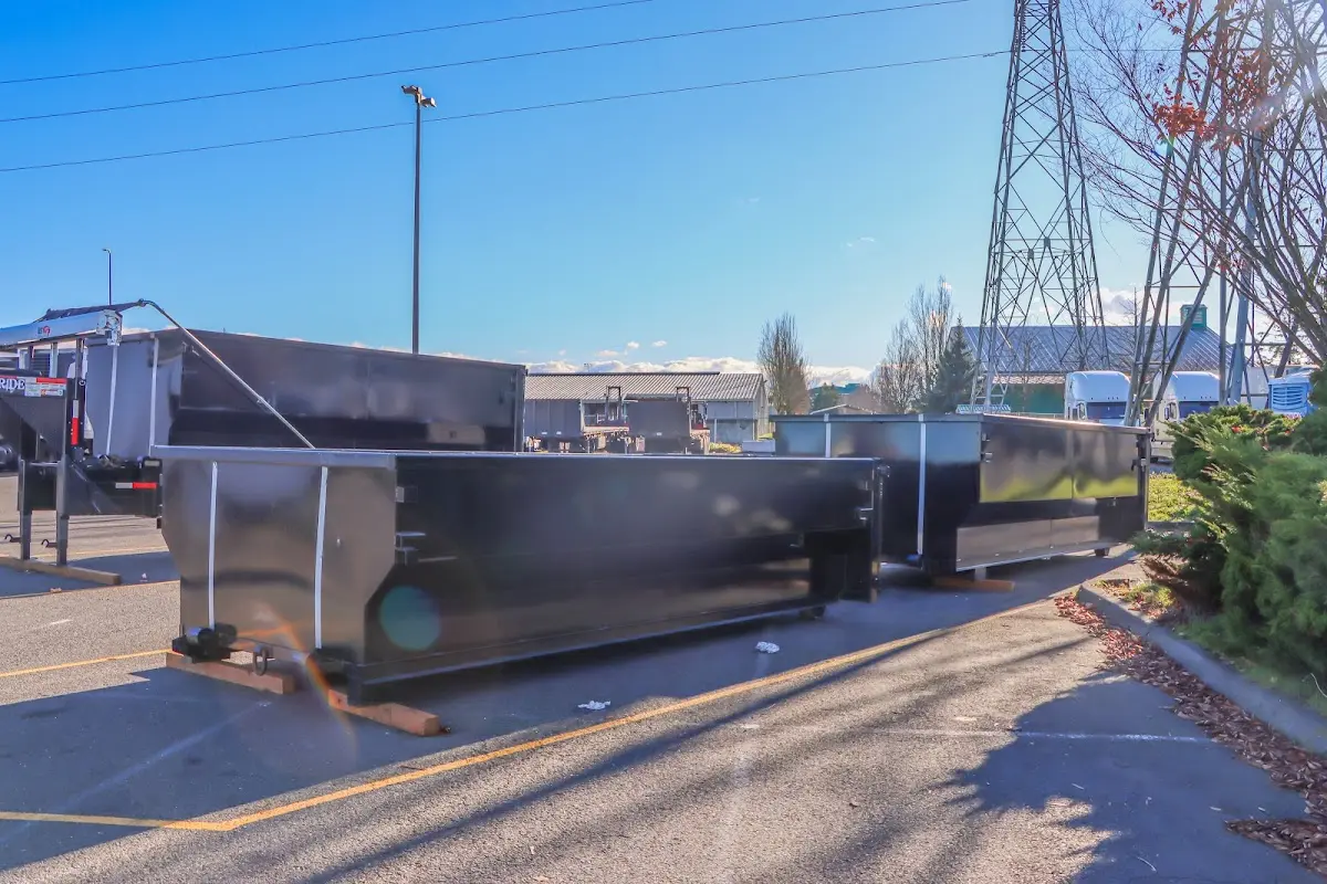 Roll-off dumpster ready for waste disposal at job site for Cleanout Dumpster Rental in Lake Stickney